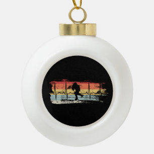 Ice Hockey Retro Keramische Bal Ornament