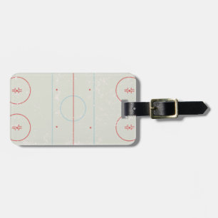 Ice Hockey Rink Disted Style Graphic Bagagelabel