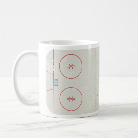 Ice Hockey Rink Disted Style Graphic Koffiemok (Links)