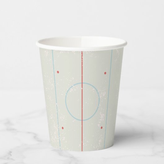 Ice Hockey Rink Disted Style Graphic Papieren Bekers (Links)