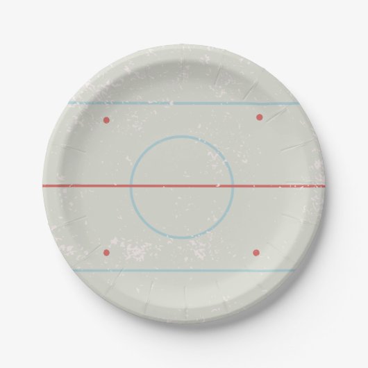 Ice Hockey Rink Disted Style Graphic Papieren Bordje (Voorkant)
