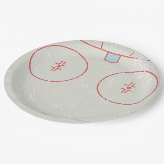 Ice Hockey Rink Disted Style Graphic Papieren Bordje (Gekanteld)