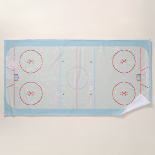 Ice Hockey Rink Disted Style Graphic Strandlaken