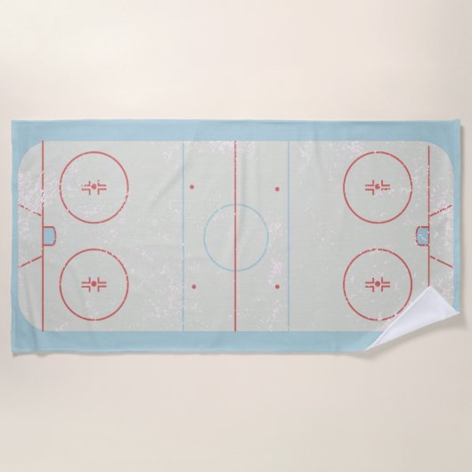 Ice Hockey Rink Disted Style Graphic Strandlaken (Voorkant)