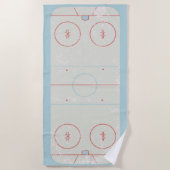 Ice Hockey Rink Disted Style Graphic Strandlaken (Voorkant)