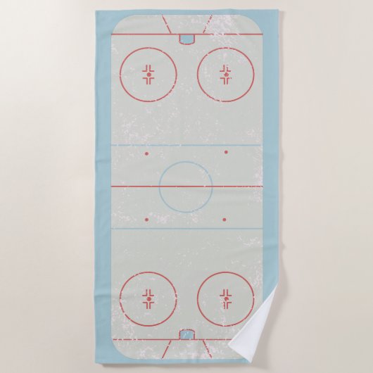 Ice Hockey Rink Disted Style Graphic Strandlaken (Voorkant)