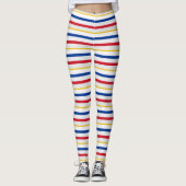 Ice Hockey Rink geïnspireerde stripes Leggings (Voorkant)