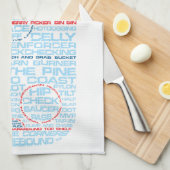 Ice Hockey Rink Word Art Theedoek (Quarter Fold)