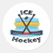 Ice Hockey Ronde Sticker (Voorkant)