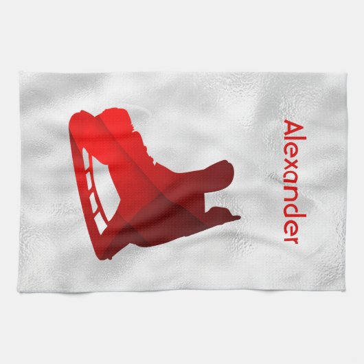 Ice Hockey schaats handdoek rood (Horizontaal)