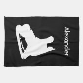 Ice Hockey schaats handdoek zwart wit (Horizontaal)