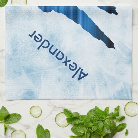 Ice Hockey schaats-handdoekspeler blauw Theedoek (Gevouwen)