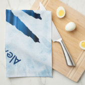 Ice Hockey schaats-handdoekspeler blauw Theedoek (Quarter Fold)