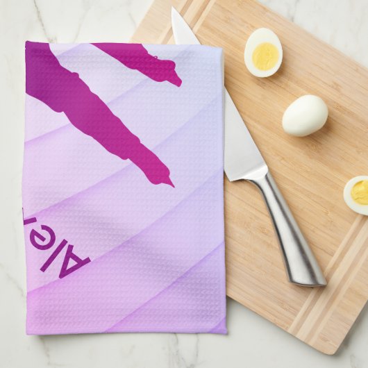 Ice Hockey schaats handdoekspeler paars Theedoek (Quarter Fold)