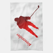 Ice Hockey schaats handdoekspeler rood Theedoek (Verticaal)
