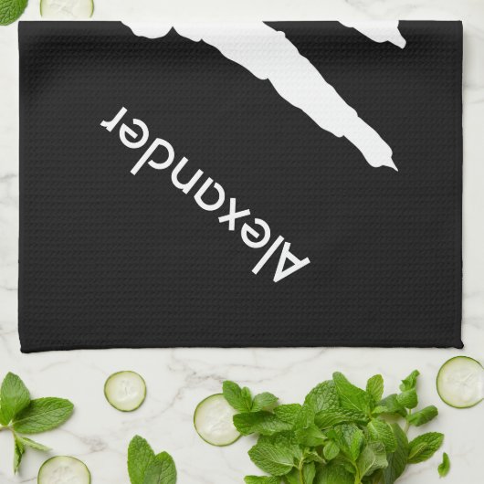 Ice Hockey schaats handdoekspeler zwart wit Theedoek (Gevouwen)