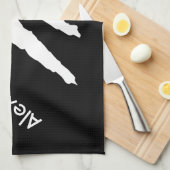 Ice Hockey schaats handdoekspeler zwart wit Theedoek (Quarter Fold)