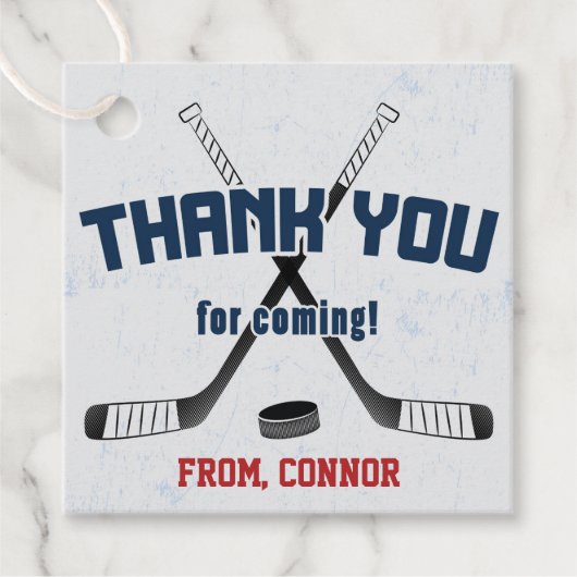 Ice Hockey Schaats Rink Birthday Hartelijk dank Bedankjes Labels (Voorkant)