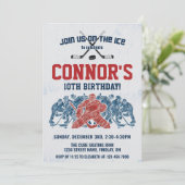 Ice Hockey Schaats Rink Birthday Party, elke leeft Kaart (Staand voorkant)