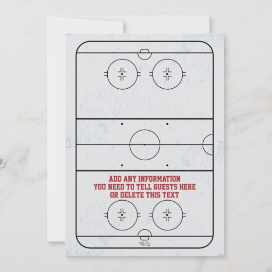 Ice Hockey Schaats Rink Birthday Party, elke leeft Kaart (Achterkant)