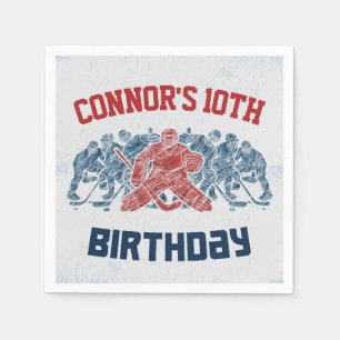 Ice Hockey Schaats Rink Happy Birthday Servet