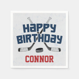 Ice Hockey Schaats Rink Happy Birthday Servet