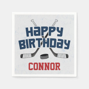 Ice Hockey Schaats Rink Happy Birthday Servet