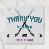 Ice Hockey Schaats Rink Paars Birthday Dank je Bedankjes Labels (Voorkant)