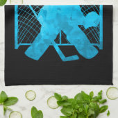 Ice hockey schaats towel goalie turquoise theedoek (Gevouwen)