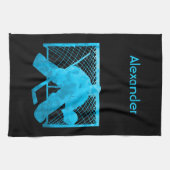 Ice hockey schaats towel goalie turquoise theedoek (Horizontaal)