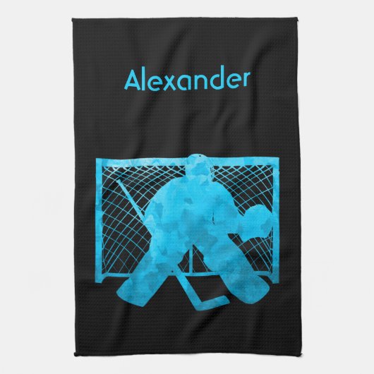Ice hockey schaats towel goalie turquoise theedoek (Verticaal)