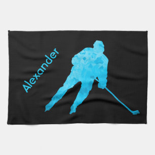 Ice Hockey schaats towel player turquoise Theedoek