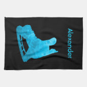 Ice Hockey schaats towel turquoise Theedoek (Horizontaal)