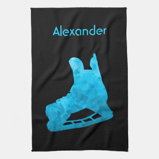 Ice Hockey schaats towel turquoise Theedoek (Verticaal)