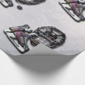 Ice Hockey-Schaatsen helpen u met naam en nummer Cadeaupapier (Hoek)