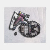 Ice Hockey-Schaatsen helpen u met naam en nummer Fleece Deken (Voorkant (Horizontaal))