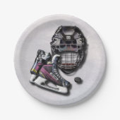 Ice Hockey-Schaatsen helpen u met naam en nummer Papieren Bordje (Voorkant)