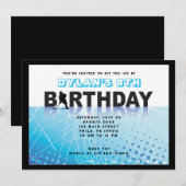 ICE HOCKEY SCHAATSEN Verjaardagsfeest uitnodiging (Voorkant / Achterkant)