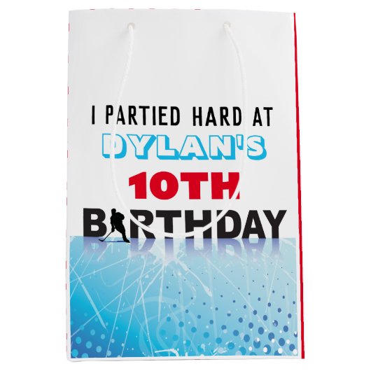 ICE HOCKEY SCHAATSEN Verjaardagsfeestje Loot Snoep Medium Cadeauzakje (Voorkant)