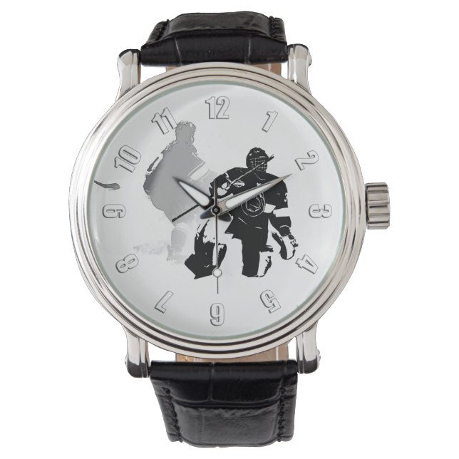 Ice Hockey Season - Goalie en Forward Horloge (Voorkant)