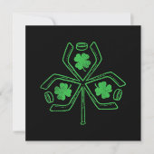 Ice Hockey Shamrock Clover St Patricks Day Player Kaart (Voorkant)
