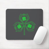 Ice Hockey Shamrock Clover St Patricks Day Player  Muismat (Met muis)