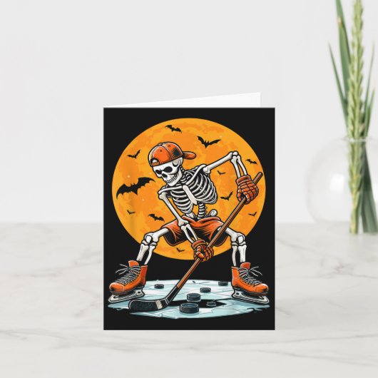 Ice Hockey Skeleton Soky Boys Halloween Hockey Pla Kaart (Voorkant)