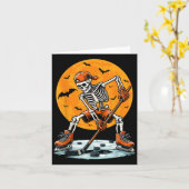 Ice Hockey Skeleton Soky Boys Halloween Hockey Pla Kaart (Gele Bloem)