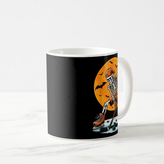 Ice Hockey Skeleton Soky Boys Halloween Hockey Pla Koffiemok (Voorkant rechts)