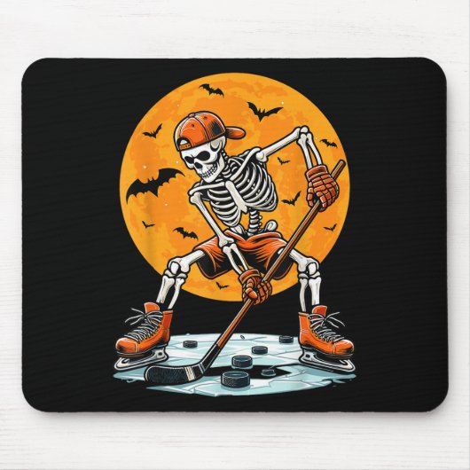 Ice Hockey Skeleton Soky Boys Halloween Hockey Pla Muismat (Voorkant)