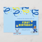 Ice Hockey Skypen Birthday Party Kaart (Voorkant / Achterkant)