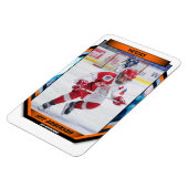 Ice Hockey Speler Keepsake Op Cool Sinaasappel Cus Magneet (Linkerzijde)