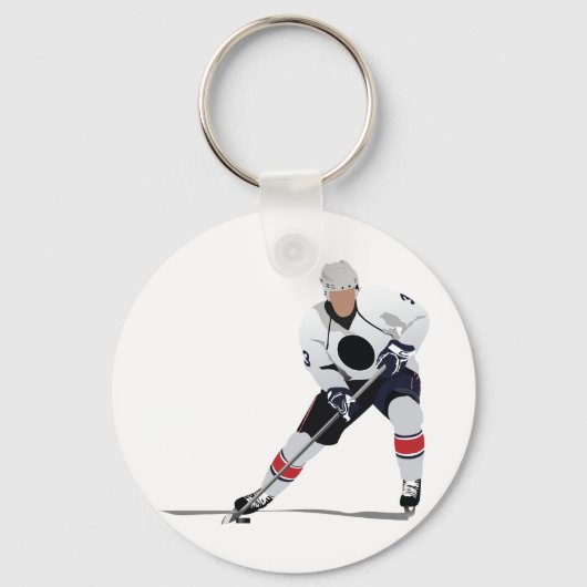 Ice Hockey Speler Sleutelhanger (Voorkant)