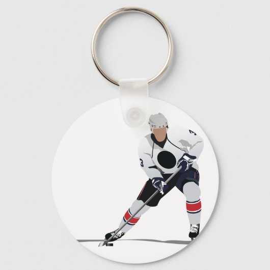 Ice Hockey Speler Sleutelhanger (Achterkant)